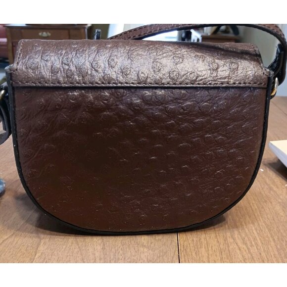 Ashwood Brown Saddle Crossbody‎ Purse Genuine Leather Mini Purse Gold Hardware - Picture 4 of 9